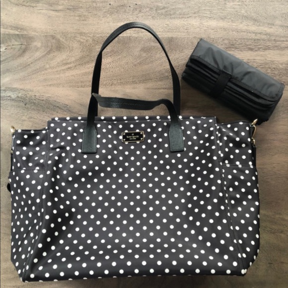 kate spade polka dot diaper bolsa